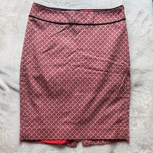 The Limited Red and Black Patterned Pencil Skirt